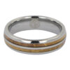 Tungsten and whiskey barrel mens ring