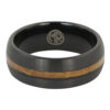 Tungsten black and whiskey wood mens ring