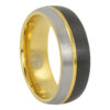 Black and gold tungsten wedding ring