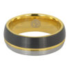 Black and gold tungsten wedding ring