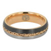 Tungsten and Rose gold rope mens ring