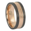 Carbon fibre titanium gold mens ring