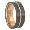 Carbon fibre titanium gold mens ring