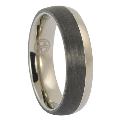 Titanium and carbon fibre mens ring