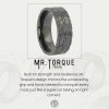 Mens Black Zirconium Ring 8mm Tyre Pattern Design