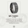Mens Black Zirconium Ring 8mm Tyre Pattern Design