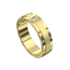 Remarkable Brushed and Polished Yellow Gold Mens Wedding Ring