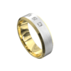 Yellow and White Gold Brushed Mens Wedding Ring