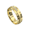 Sensational Yellow Gold Brushed and Polished Mens Wedding Ring