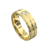 Impressive Yellow Gold Brushed Mens Wedding Ring
