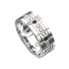 Polished White and Yellow Gold Mens Wedding Ring