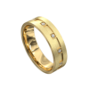 Yellow Gold Brushed and Polished Mens Ring