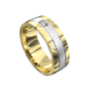 Polished Yellow and White Gold Mens Ring