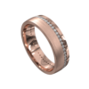 Brushed and Polished Rose Gold Mens Ring