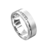 Brilliant White Gold Brushed and Polished Mens Ring