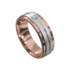 Polished Rose and White Gold Mens Ring