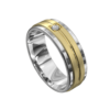 White and Yellow Gold Polished Mens Ring