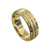 Polished and Brushed Yellow Gold Mens Ring