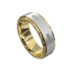 Brushed Yellow and White Gold Mens Ring