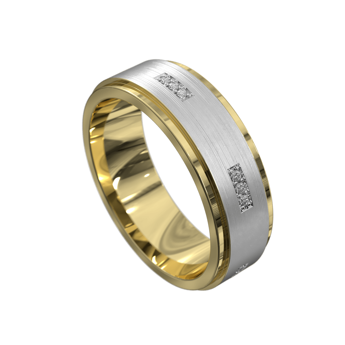 Classic Elegance Yellow and White Gold Men's Ring