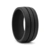 Twin Groove 8.5mm Black Silicone Ring