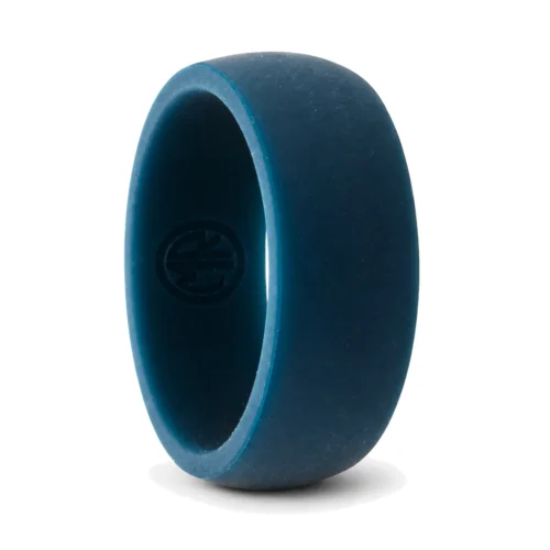 Mens 9mm Blue Silicone Ring