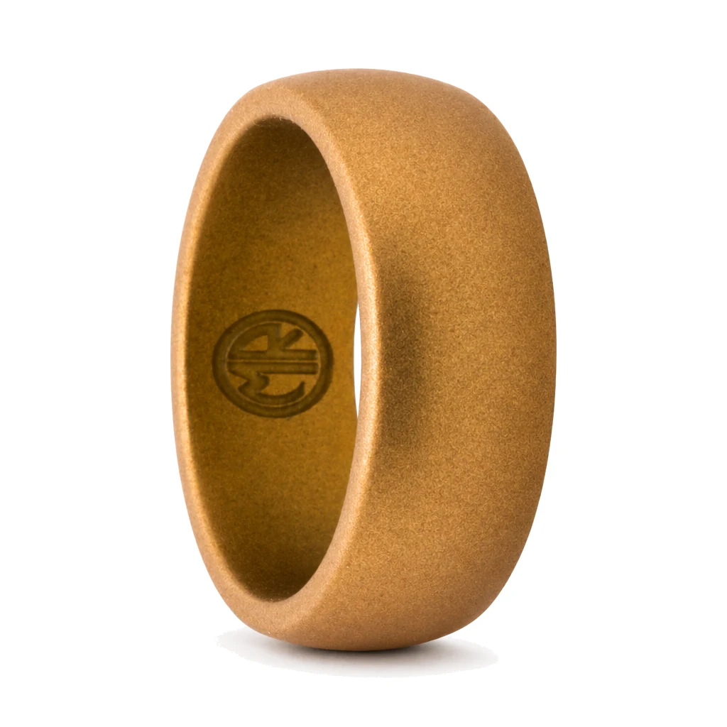 Mens 9mm Metallic Bronze Silicone Ring