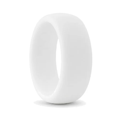 Mens 9mm White Silicone Ring