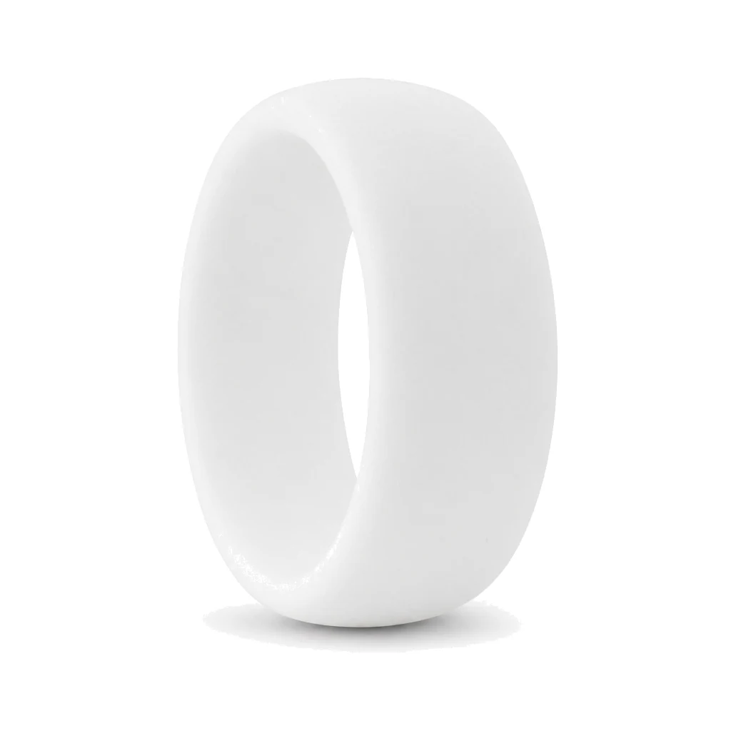 Mens 9mm White Silicone Ring