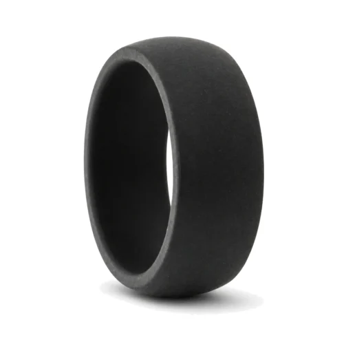 Mens 9mm Black Silicone Ring