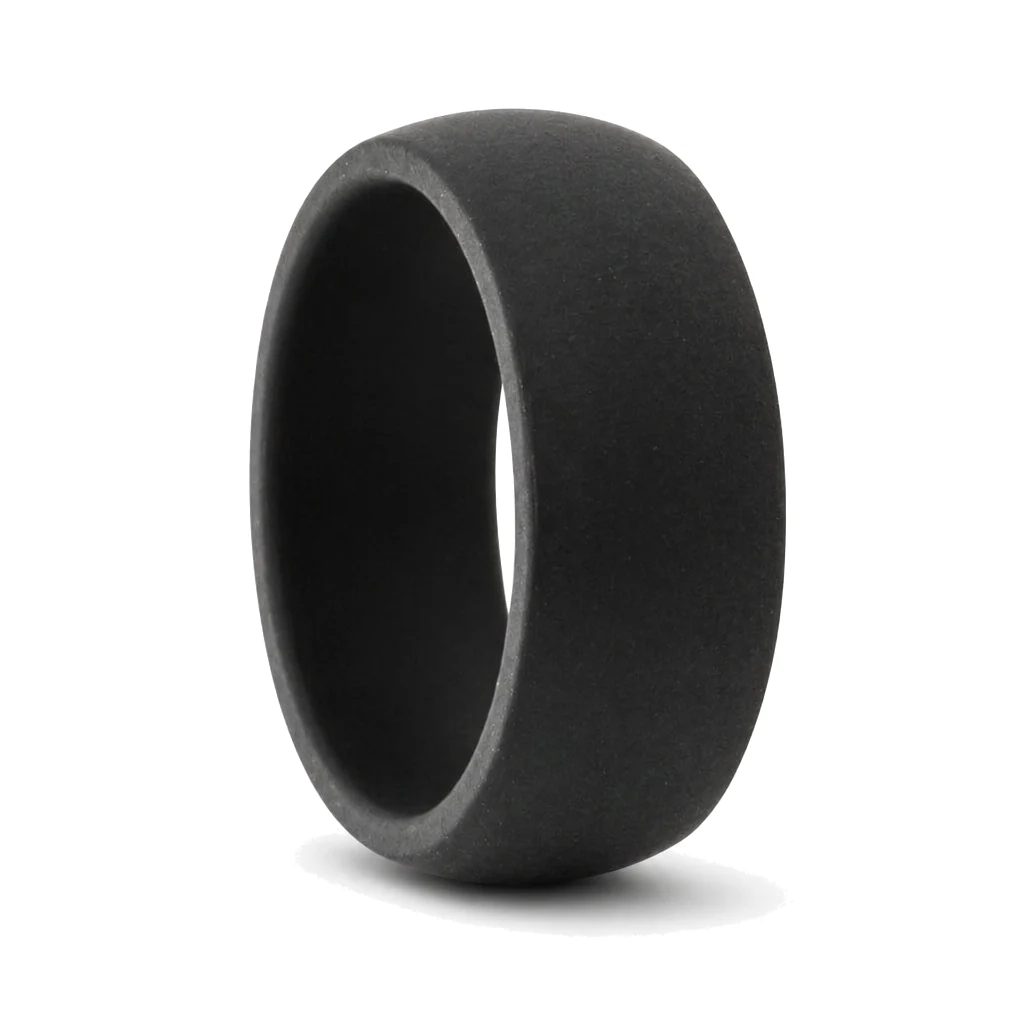 Mens 9mm Black Silicone Ring