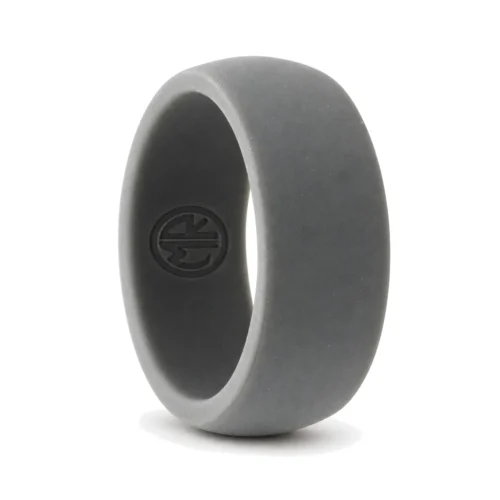 Mens 9mm Dark Grey Silicone Ring