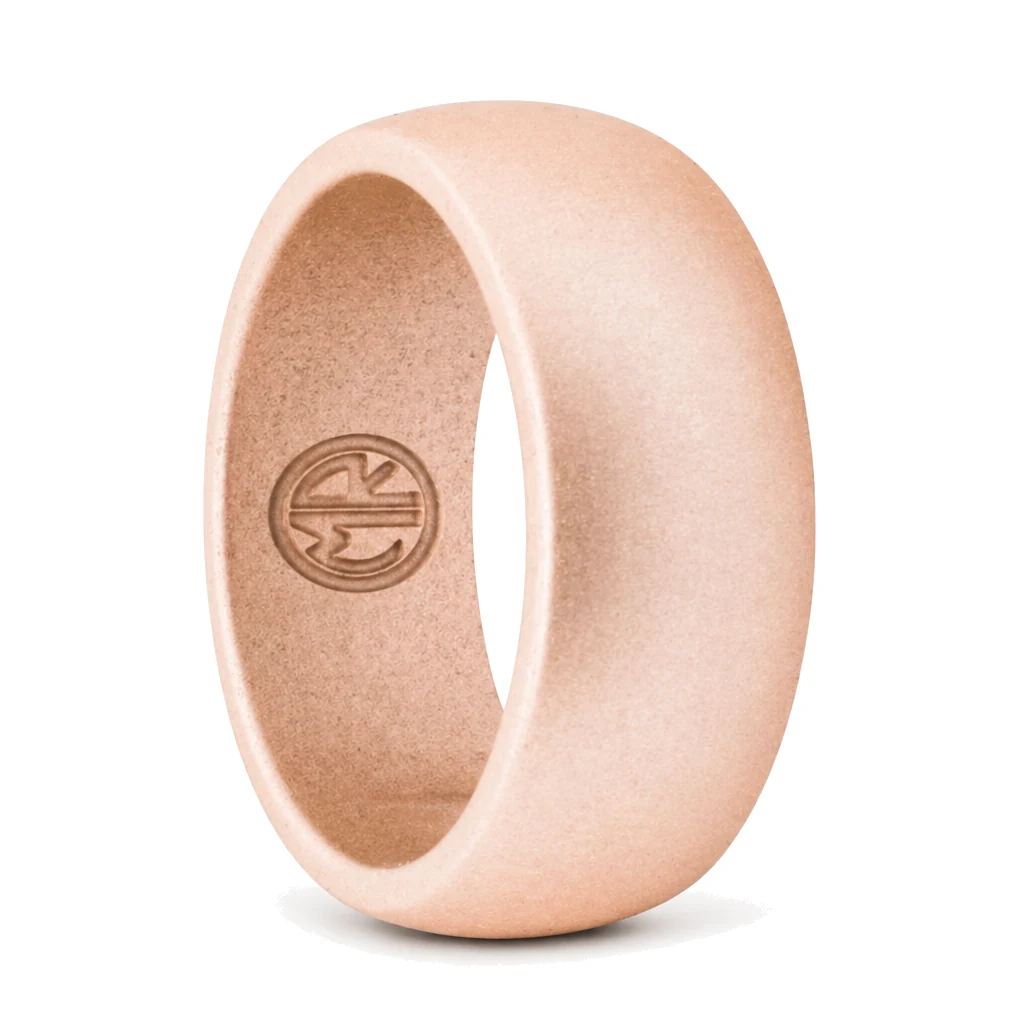 Mens 9mm Rose Gold Silicone Ring