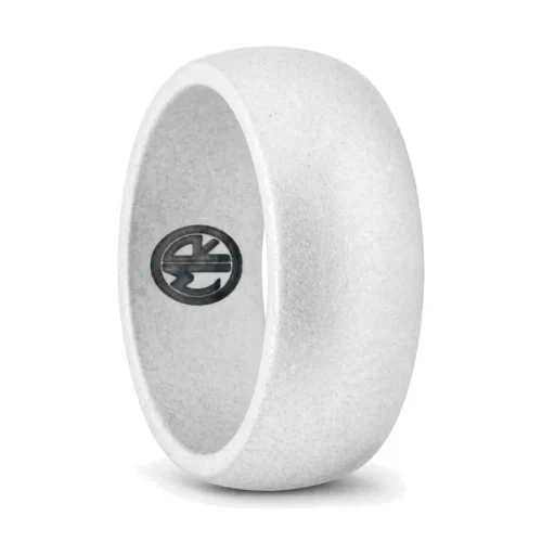 Mens 9mm Silver Silicone Ring