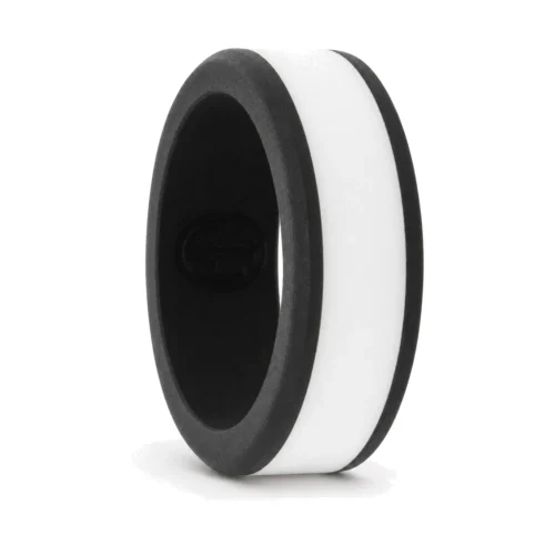 Black and White 8mm Silicone Ring