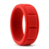 Red Silicone Ring 8mm with Ridged Pattern