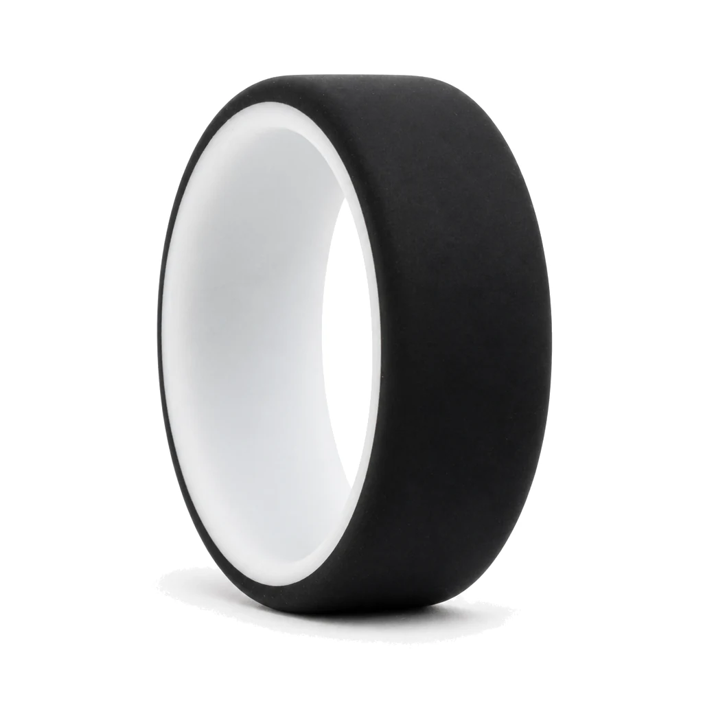 8mm Black Silicone Ring with White Inner Band