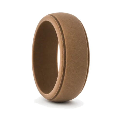 Bronze Silicone Ring with Step Edge 8mm