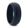 Navy Silicone Ring with Step Edge 8mm