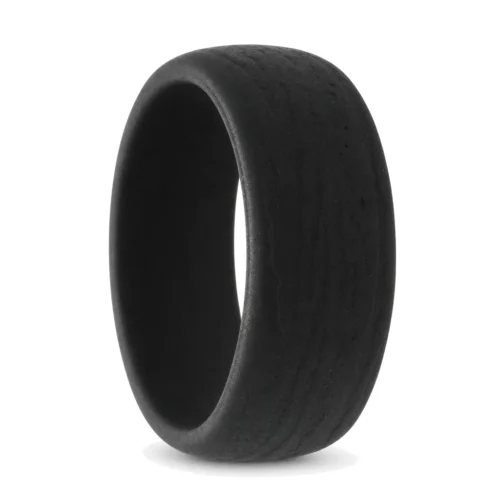 Woodgrain 8.7mm Black Silicone Ring