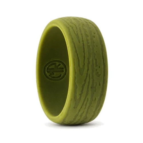 Woodgrain 8.7mm Green Silicone Ring