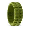 Tyre Tread 9mm Mens Green Silicone Ring
