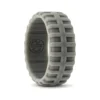 Tyre Tread 9mm Mens Grey Silicone Ring