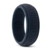 Hollow Square Navy 8mm Mens Silicone Ring