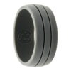 wide grooved dark grey silicone ring