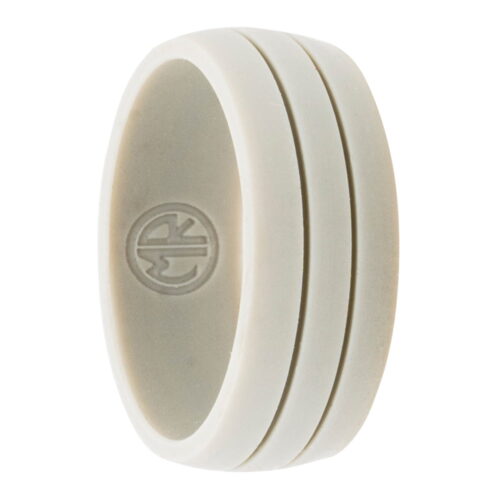wide grooved grey silicone ring