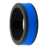 black and blue mens silicone ring