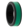 black and green mens silicone ring