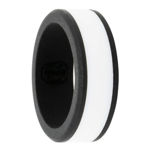 black and white mens silicone ring