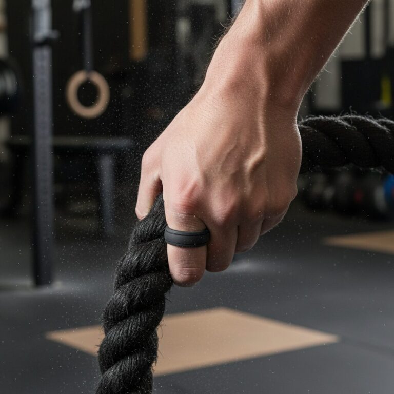 Black Twin Groove Silicone Ring